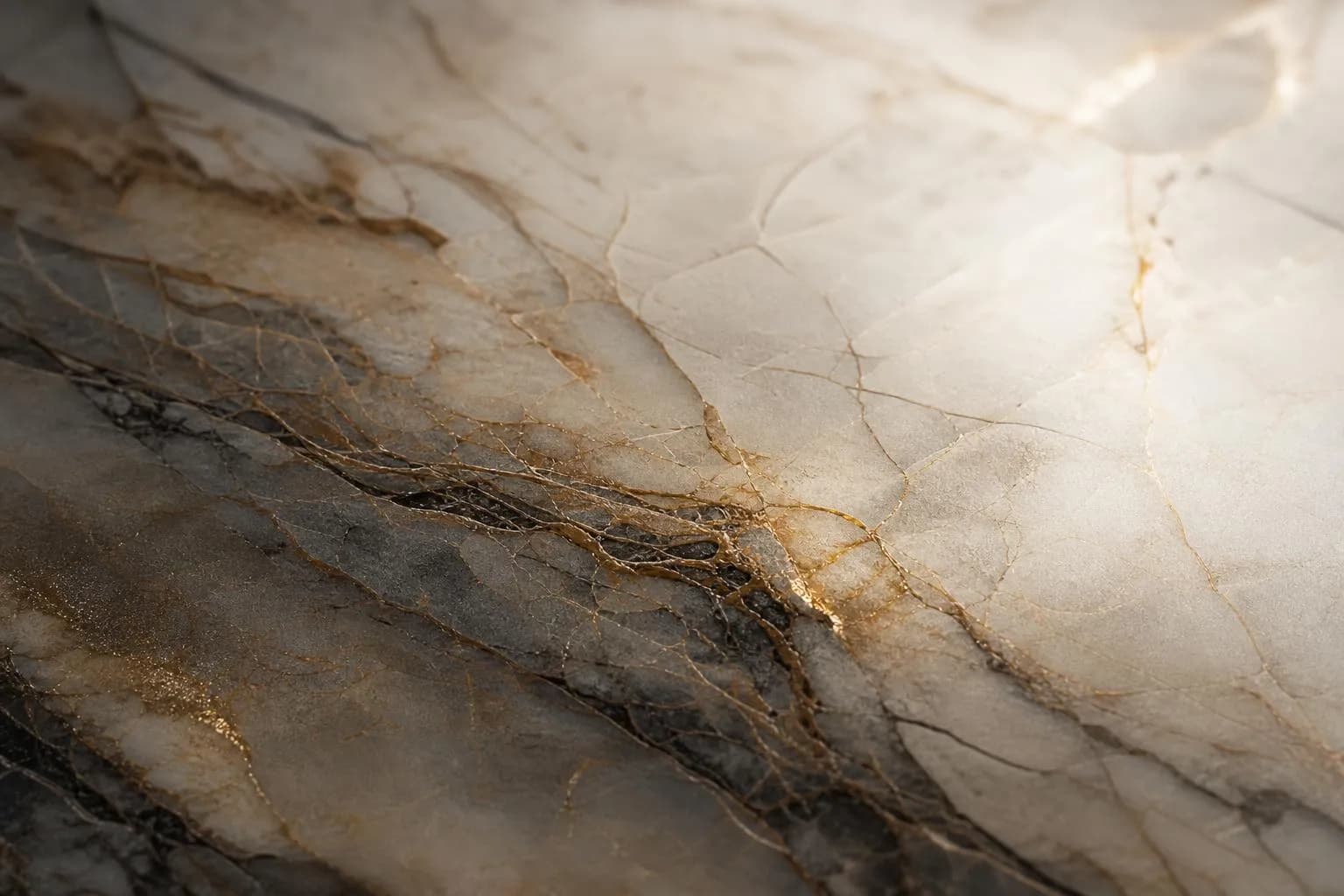 Close-up of marble veining showing layered complexity and hidden depth beneath polished surface