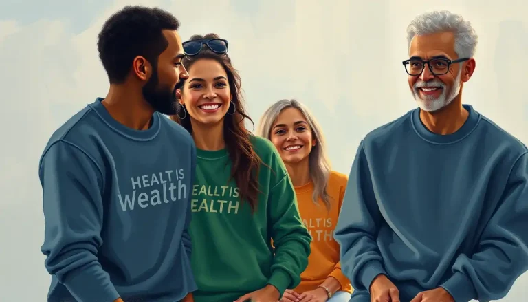 Health is Wealth Sweatshirts: Merging Fashion with Wellness Inspiration